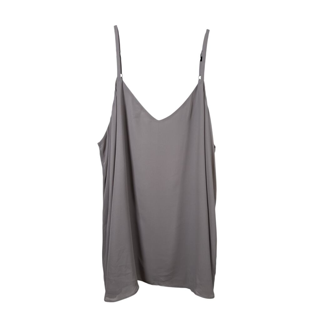 Torrid Cami Top Womens 4X Gray Sophie Georgette V-Neck Adjustable Straps